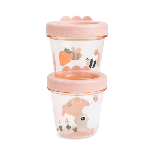 Contenedores porta alimentos 2-pack Tiny farm Rosa