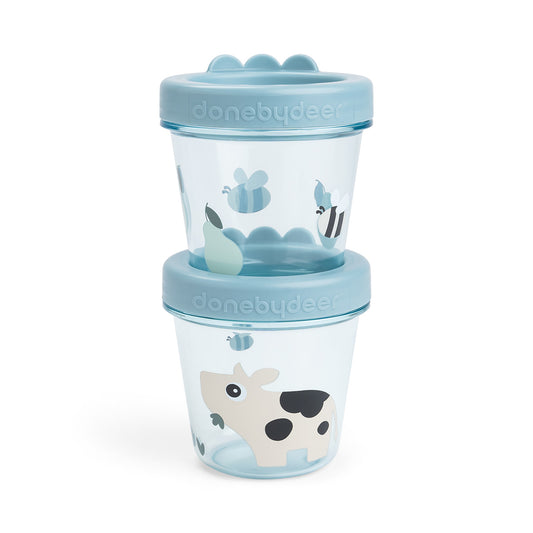 Contenedores porta alimentos 2-pack Tiny farm Azul