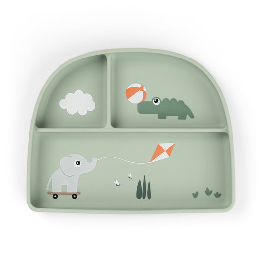Plato con compartimento Stick&Stay Playground Verde