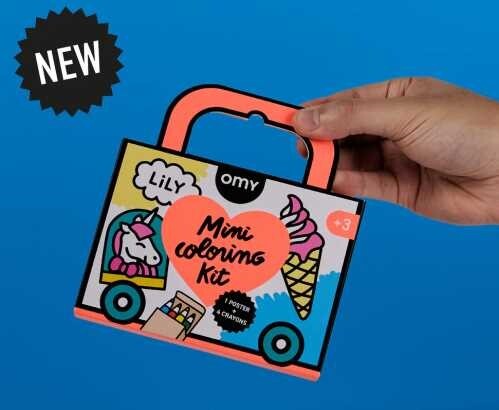 Mini Set de Bolsilllo para Colorear + 4 Lápices de Color - Unicornio