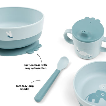 Foodie vajilla First meal con ventosa Elphee Azul