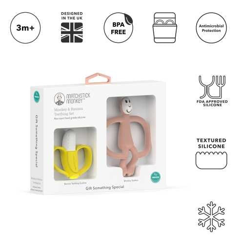 Set de Regalo Banana & Monkey - Dusty Pink