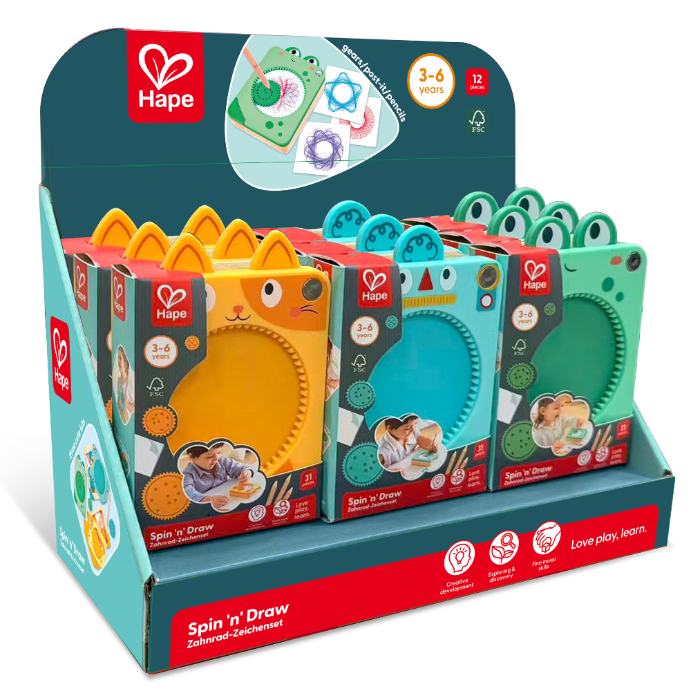 Spin n' Draw Hape - Kit de dibujo con engranajes 32 piezas
