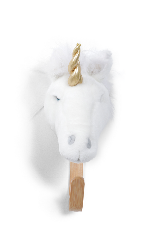 Perchero infantil cabeza de unicornio blanco Wild & Soft