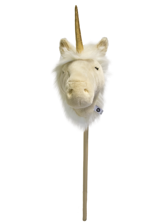 Peluche unicornio beige con palo Wild & Soft