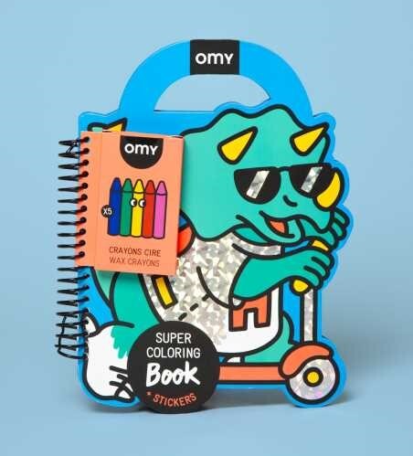 Libro Omy con Pinturas y Pegatinas - Dinos