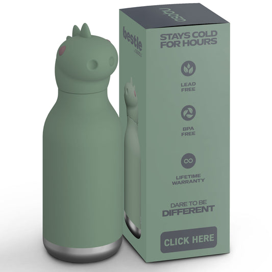 Botella térmica de acero inoxidable Asobu Besties dinosaurio 475 ml