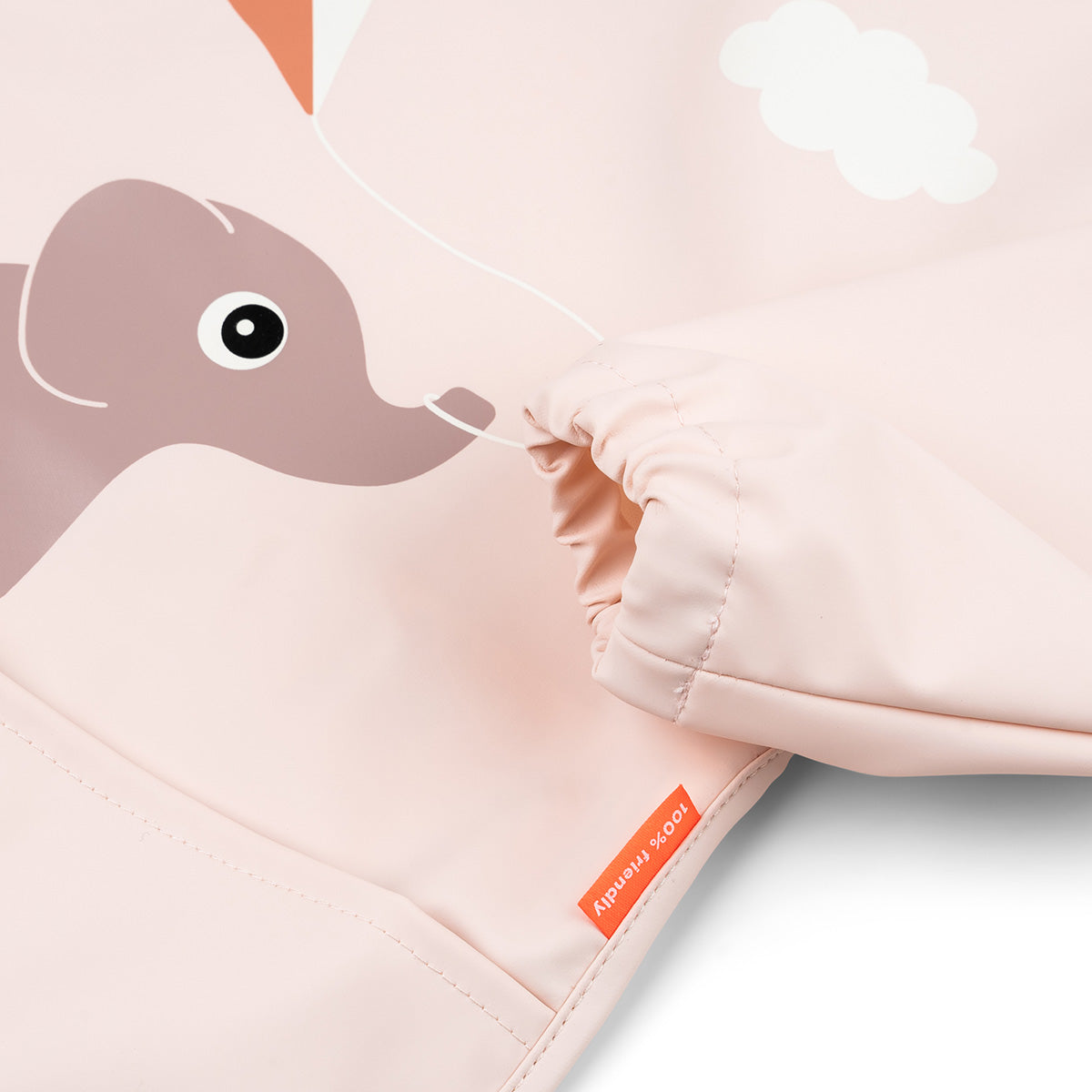 Babero con bolsillo y mangas Playground Rosa