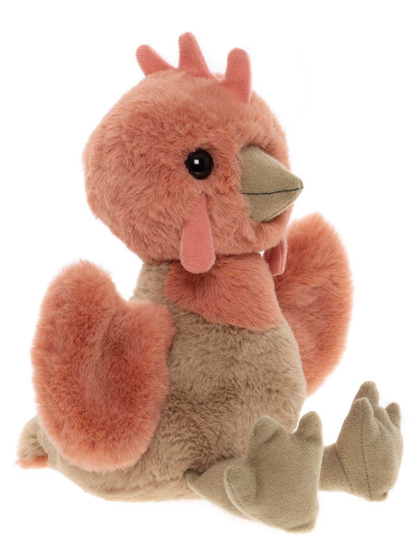 Gallina de peluche Clucky naranja tamaño M Charlie Bears