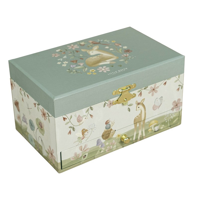 Caja de Música Joyero Ciervo Verde