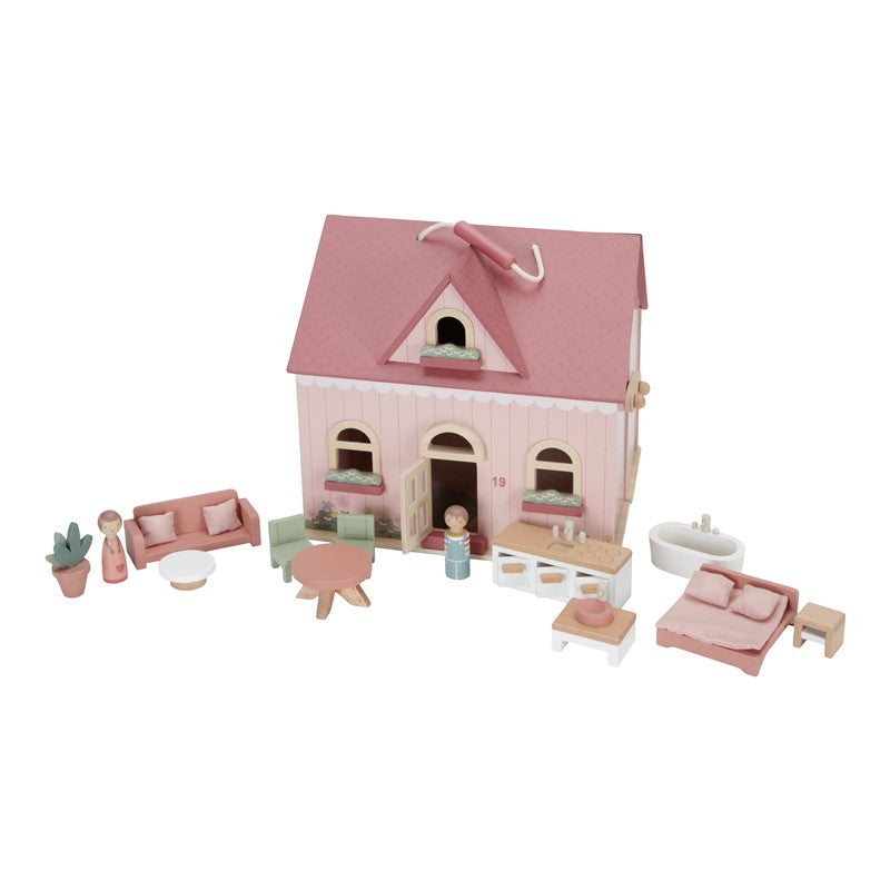 Casa de Muñecas de Madera Portable