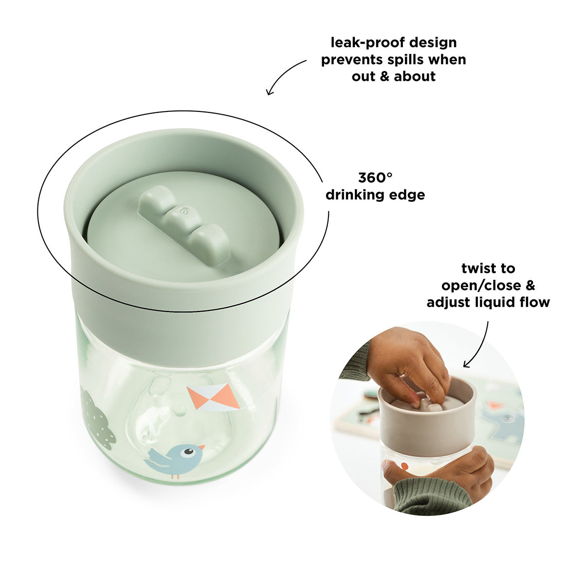 Taza de aprendizaje 360° Playground Verde
