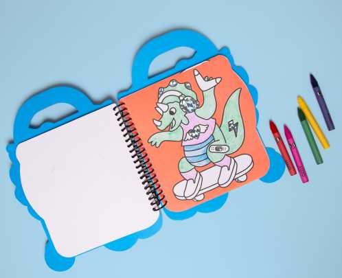 Libro Omy con Pinturas y Pegatinas - Dinos