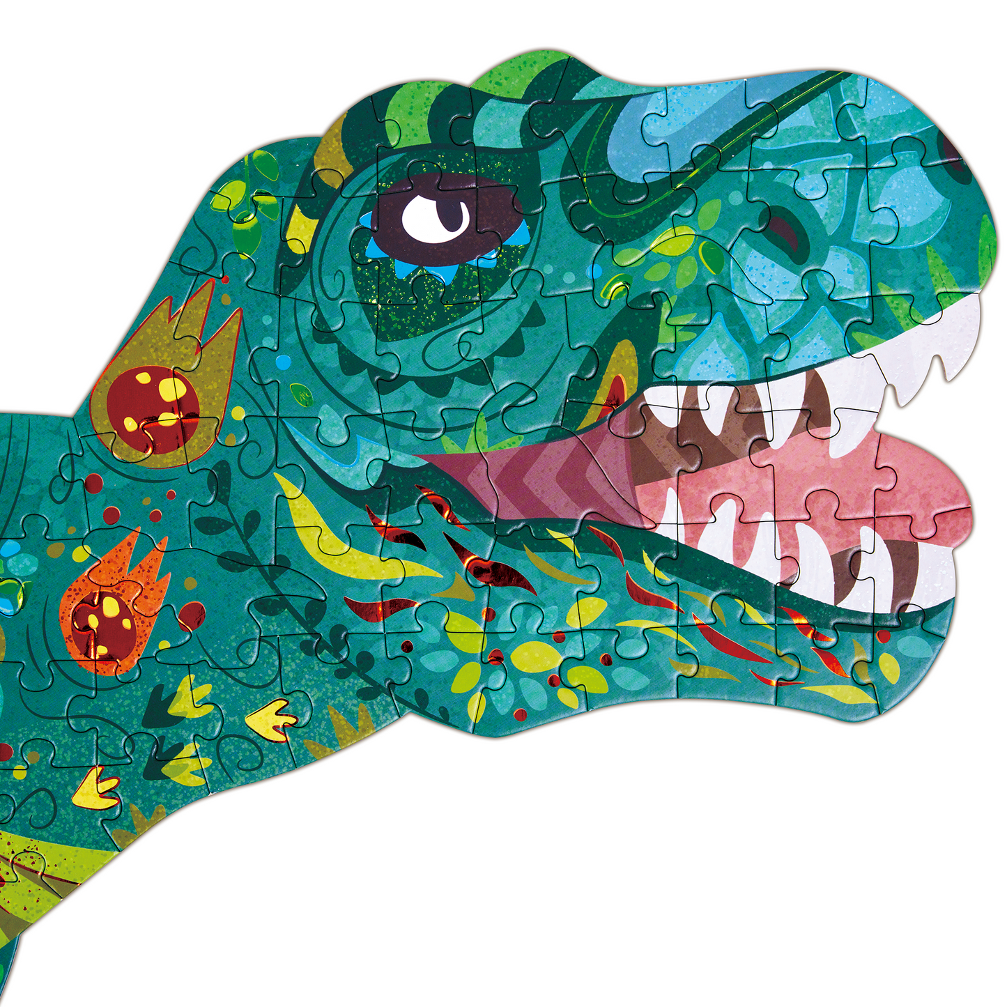 Puzzle de Suelo Brillante de Dinosaurios - 200 pzs