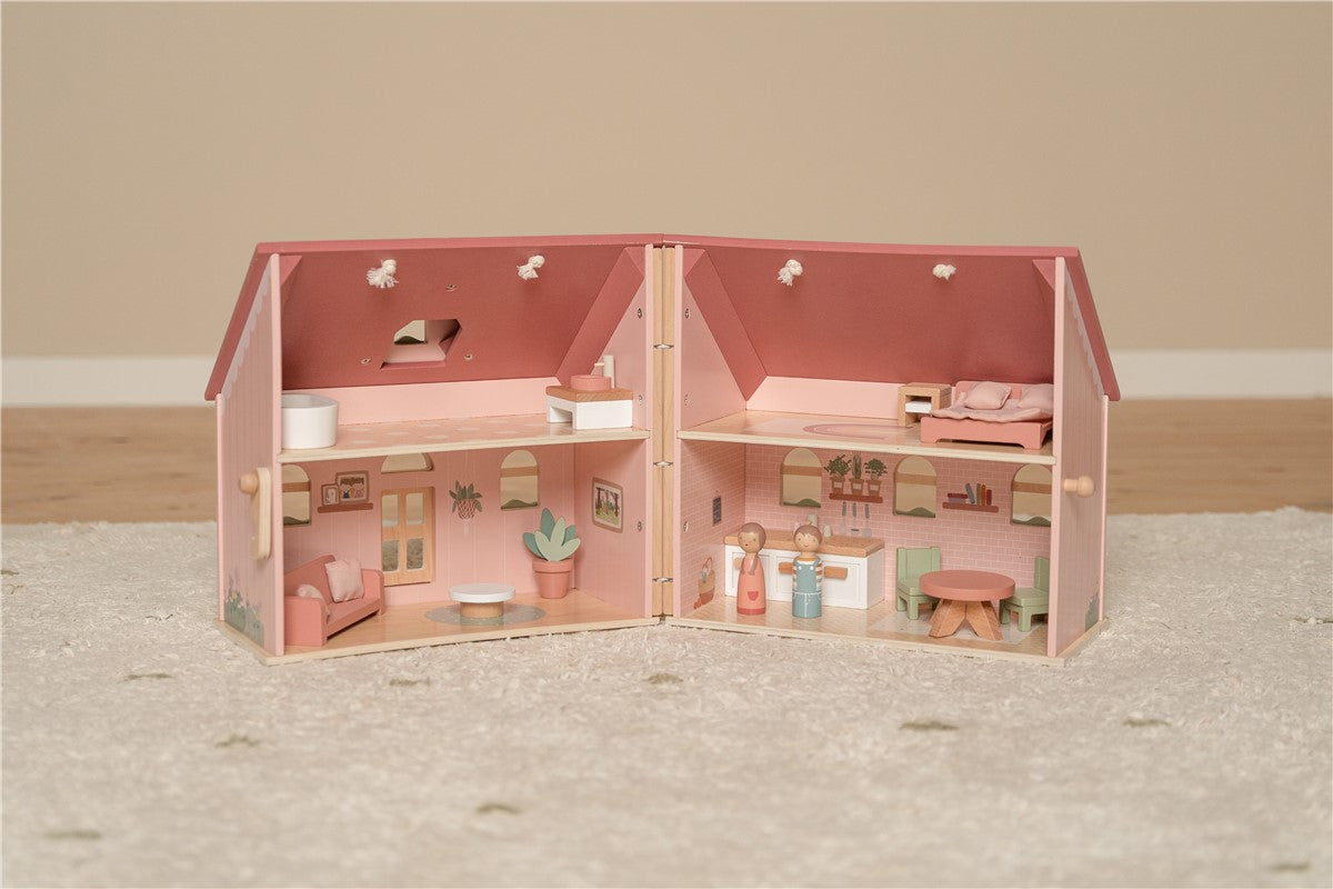 Casa de Muñecas de Madera Portable