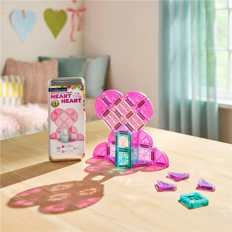 Magna-Tiles Micro Travel Corazones Set 26 pzas.