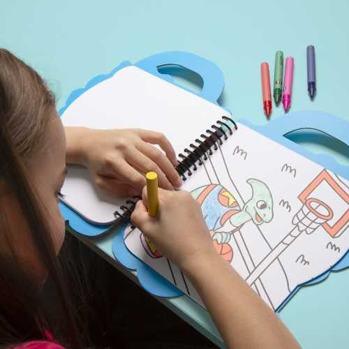 Libro Omy con Pinturas y Pegatinas - Dinos