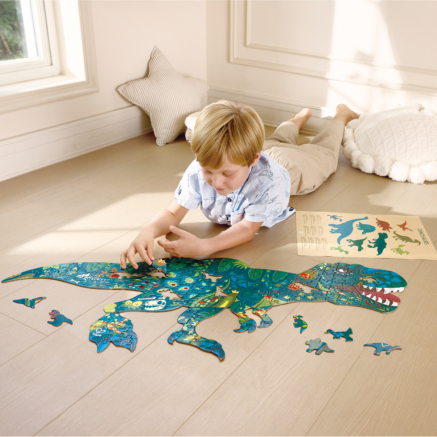 Puzzle de Suelo Brillante de Dinosaurios - 200 pzs