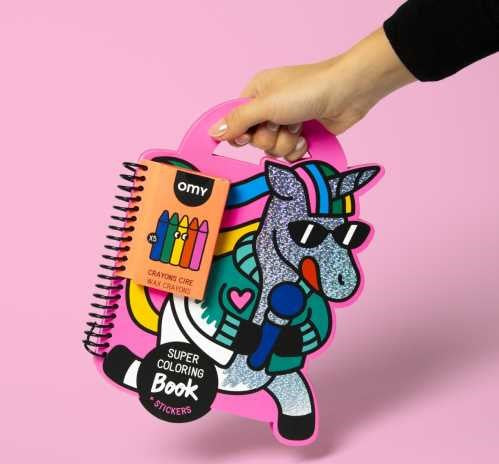 Libro Omy con Pinturas y Pegatinas - Unicornio Lily