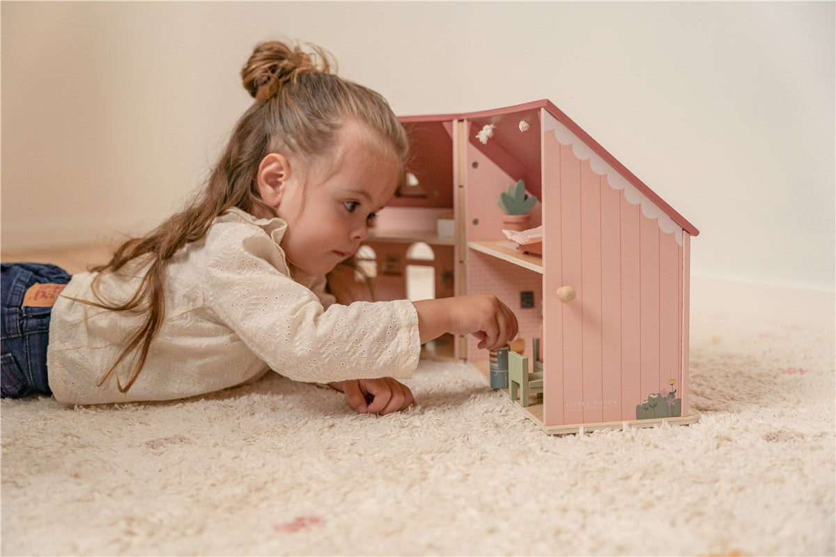 Casa de Muñecas de Madera Portable