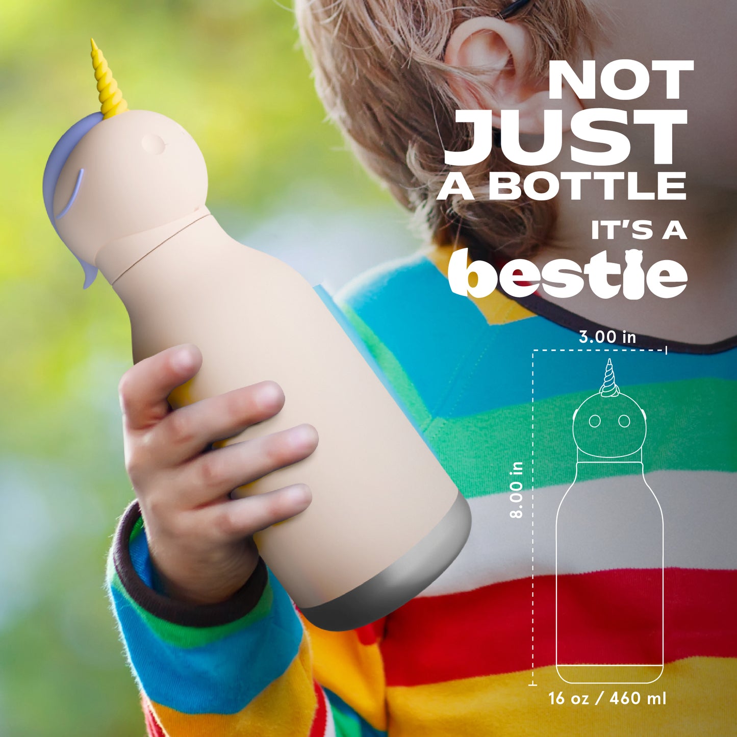 Botella térmica de acero inoxidable Asobu Besties unicornio 475 ml