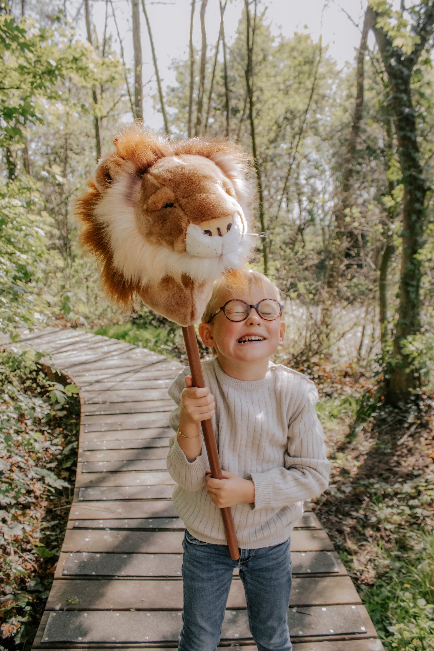 Peluche león con palo Wild & Soft