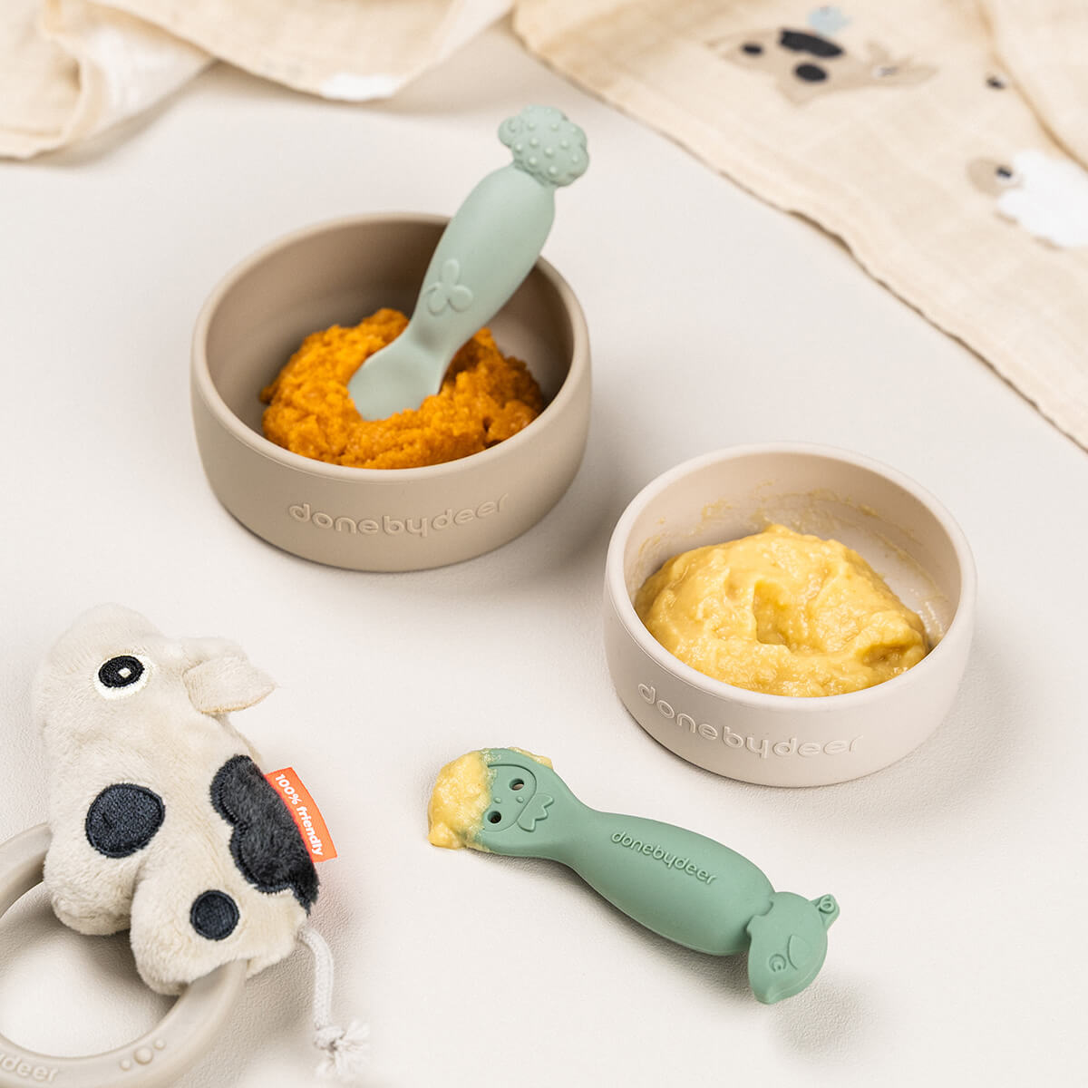 Set de cucharas de aprendizaje Tiny farm Verde