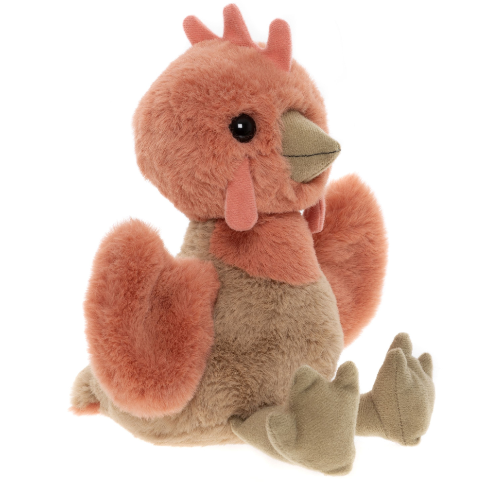 Gallina de peluche Clucky naranja tamaño M Charlie Bears