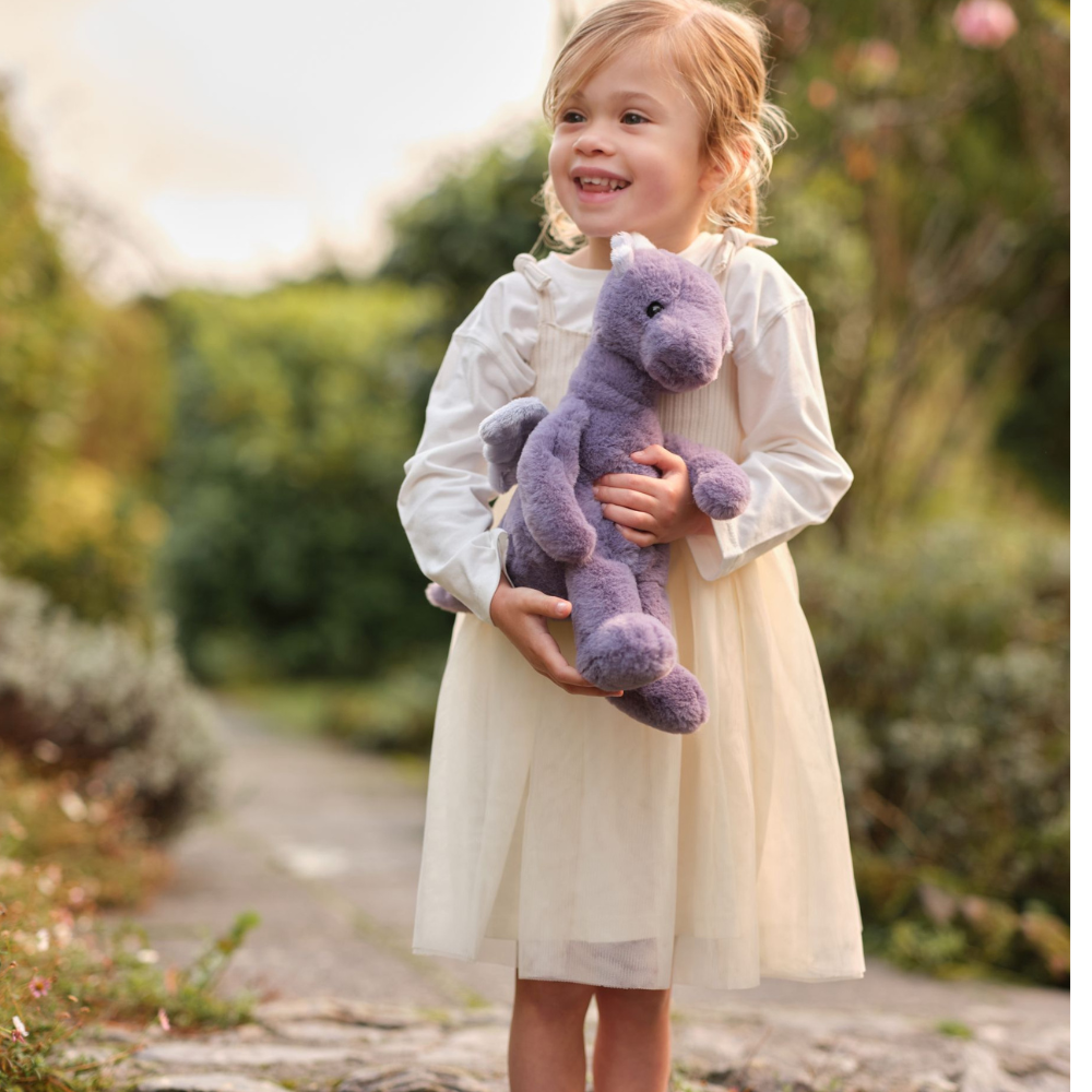 Dragón de peluche Draco lavanda tamaño L Charlie Bears
