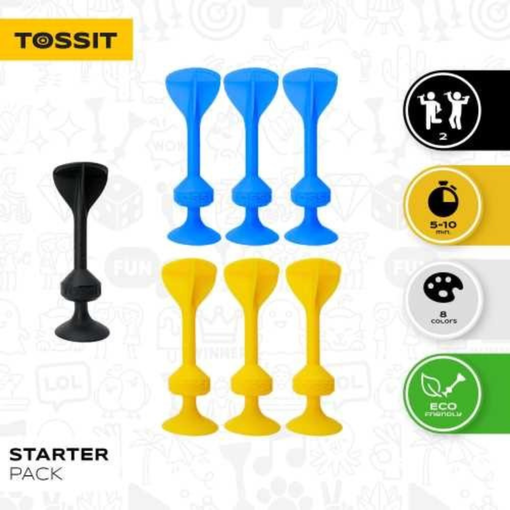 Tossit 7 Dardos Silicona Starter Pack - Amarillo + Azul