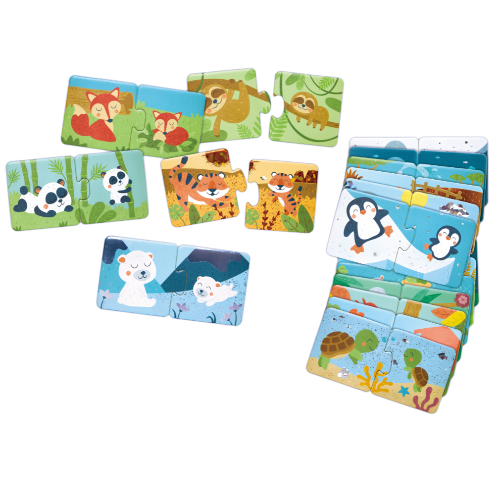 Puzzle de pares de familia de animales Hape