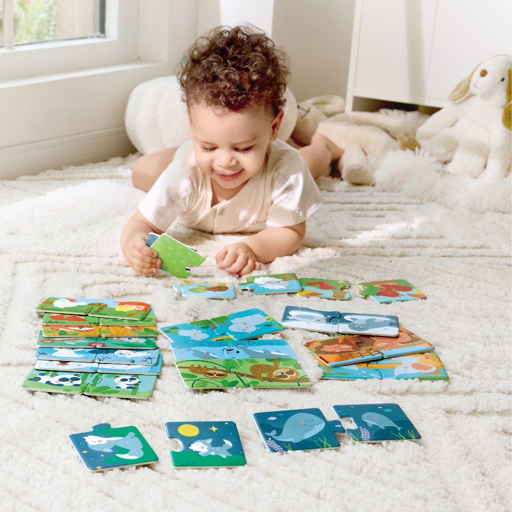 Puzzle de pares de familia de animales Hape