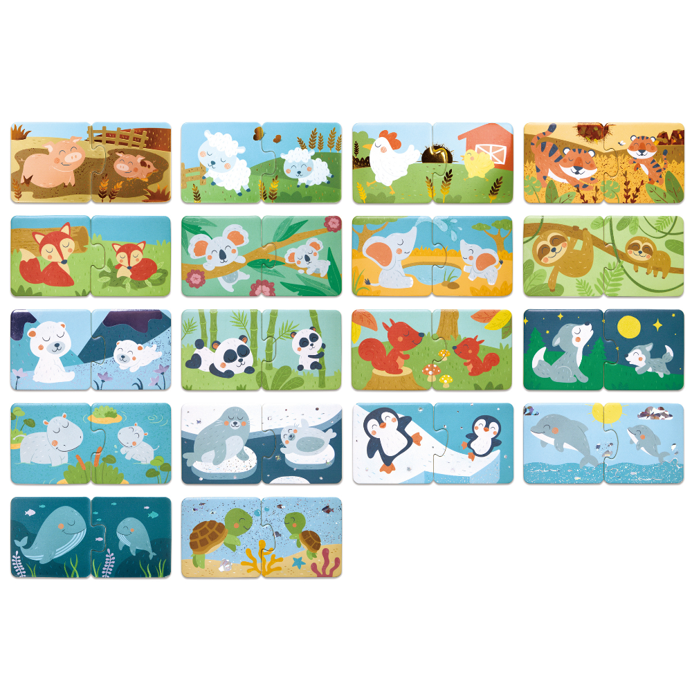 Puzzle de pares de familia de animales Hape