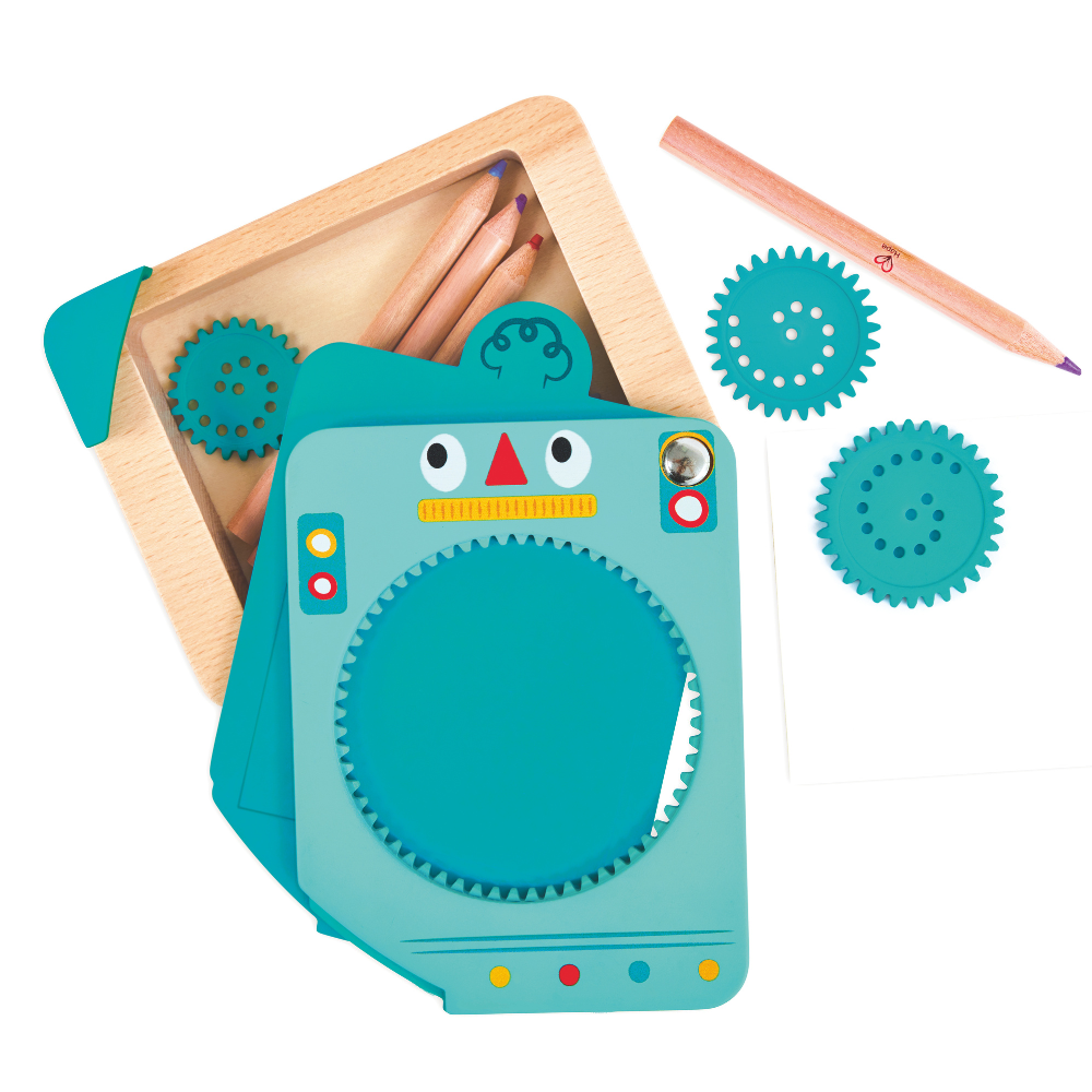 Spin n' Draw Hape - Kit de dibujo con engranajes 32 piezas