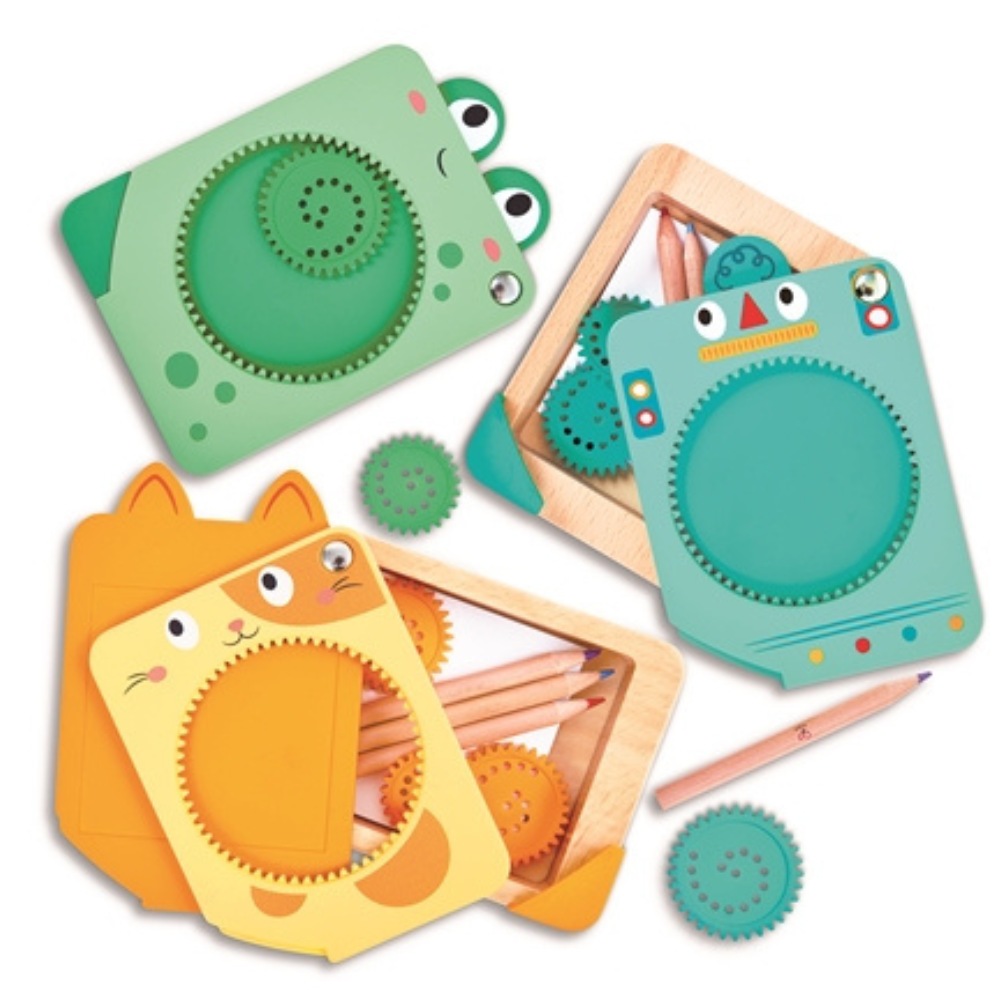 Spin n' Draw Hape - Kit de dibujo con engranajes 32 piezas