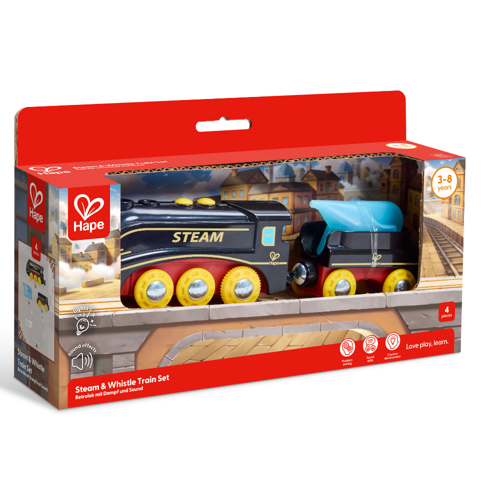 Set de Tren de Vapor con Silbato Hape