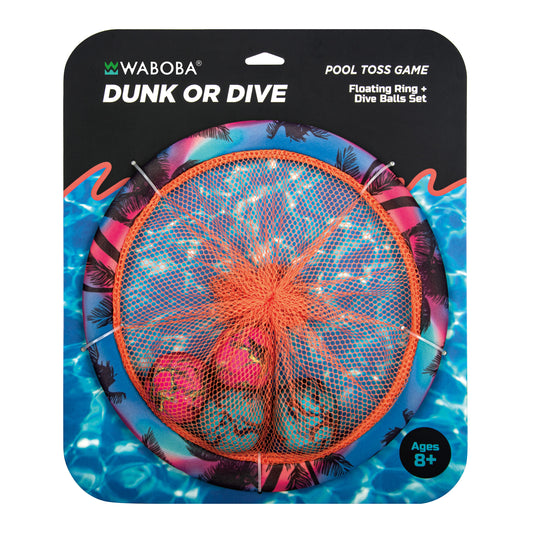 Waboba Dunk or Dive - Set de aro con pelotas para encestar en piscina