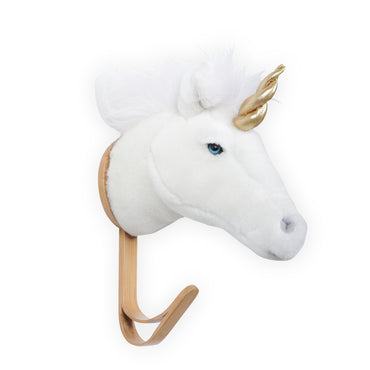 Perchero infantil cabeza de unicornio blanco Wild & Soft
