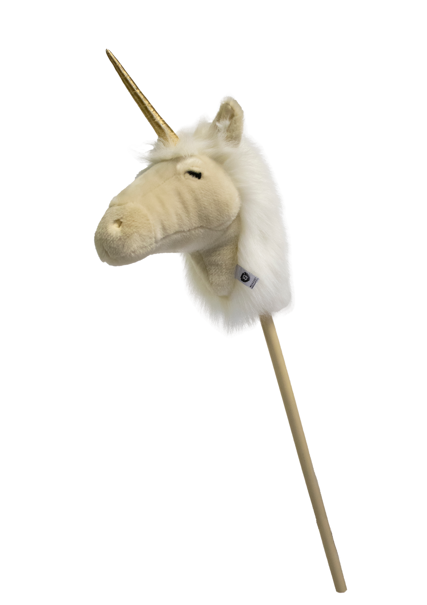 Peluche unicornio beige con palo Wild & Soft