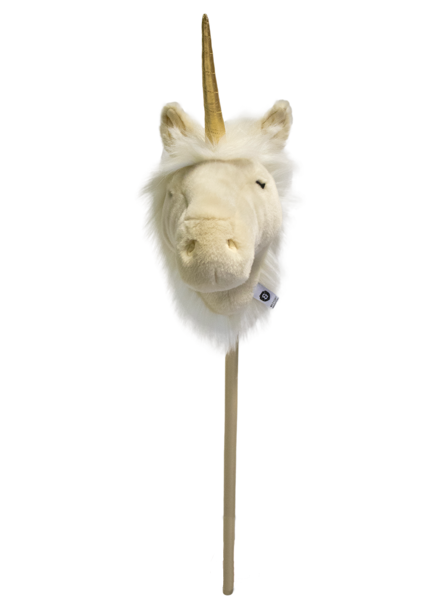 Peluche unicornio beige con palo Wild & Soft