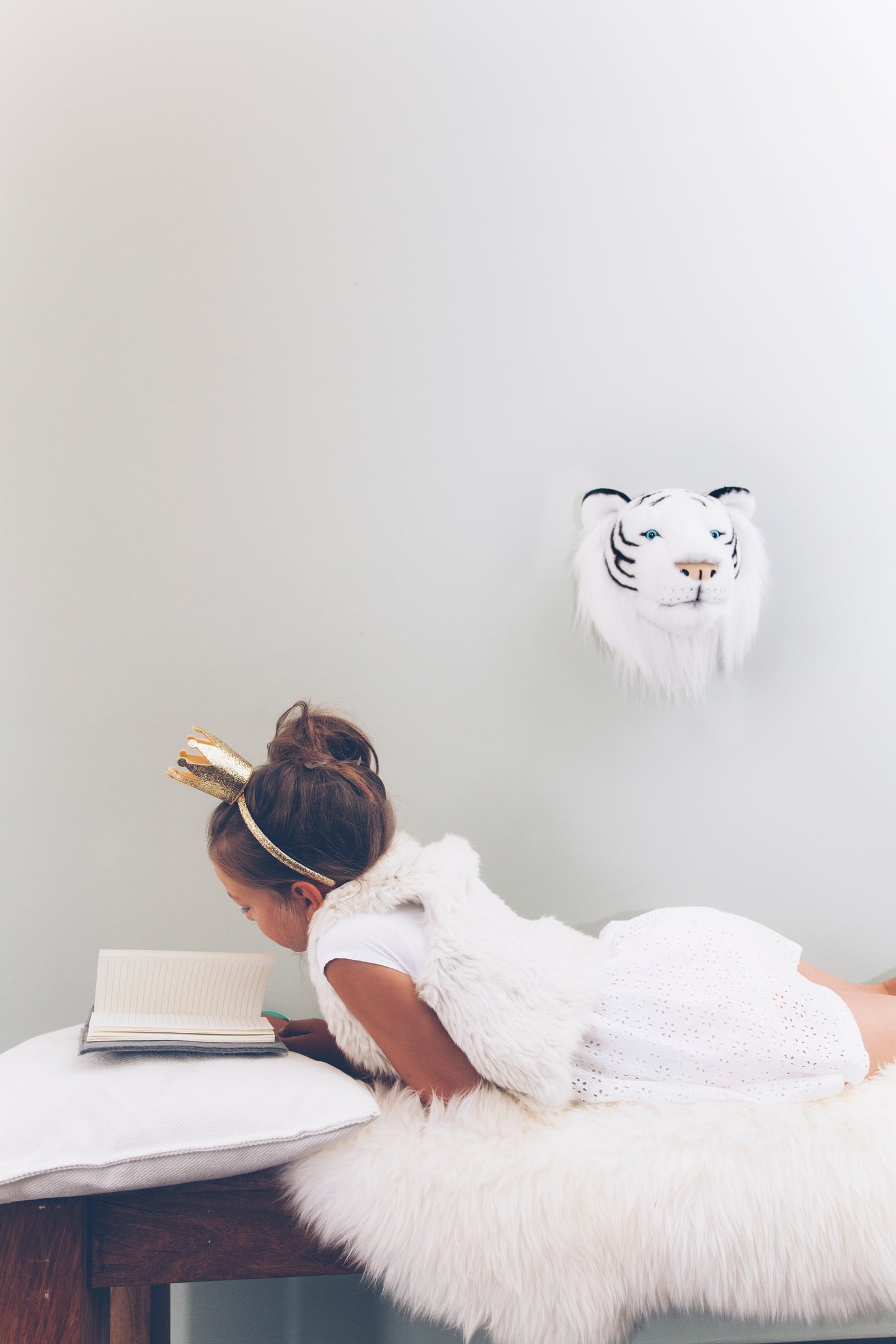 Cabeza de tigre blanco Albert decorativa para pared Wild & Soft